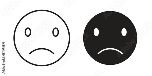 Sad icons set. Pixel Perfect scalable icons.