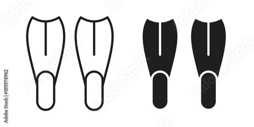 Scuba diving icons set. Pixel Perfect scalable icons.