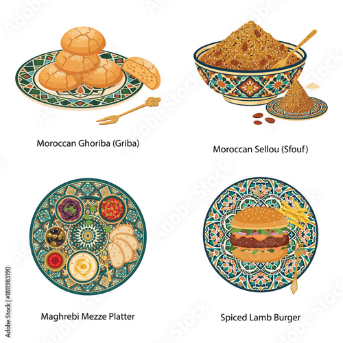Maghrebi food images reflecting contemporary culinary trends with traditional flavors