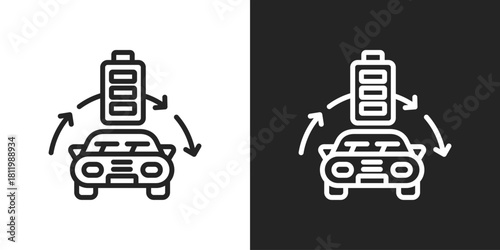 Regenerative Icon In Black And White Line Style