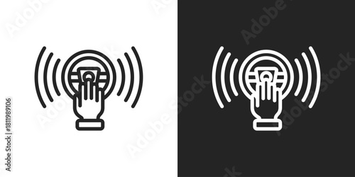 Autopilot Icon In Black And White Line Style
