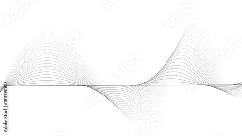 Abstract waveform oscillation pattern on white background representing data signal visualization and sound frequency analysis