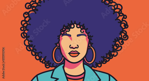 Stylish Woman with Afro Hair.