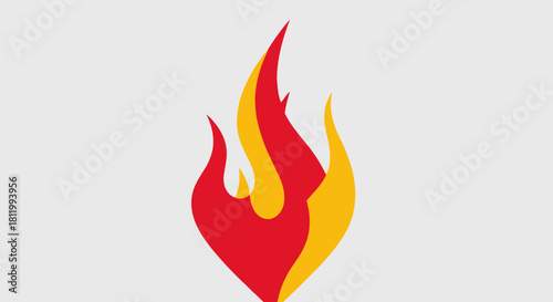 Stylized Flame Icon with Red and Yellow Colors.