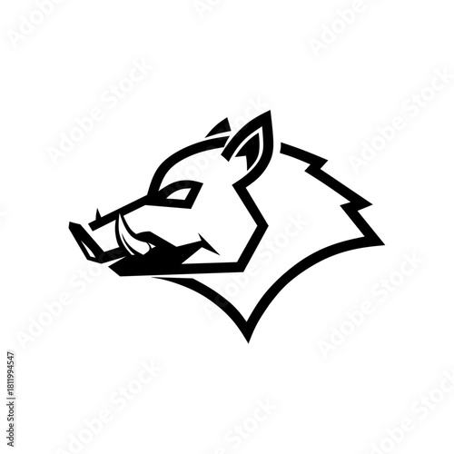 Wallpaper Mural vector illustration of a wild Boar Line Art  Torontodigital.ca