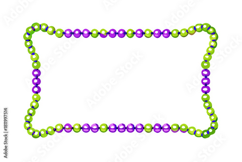 Colorful bead frame with green and purple accents
