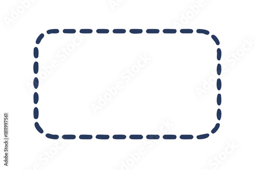 Dashed navy rounded frame with simple minimal style