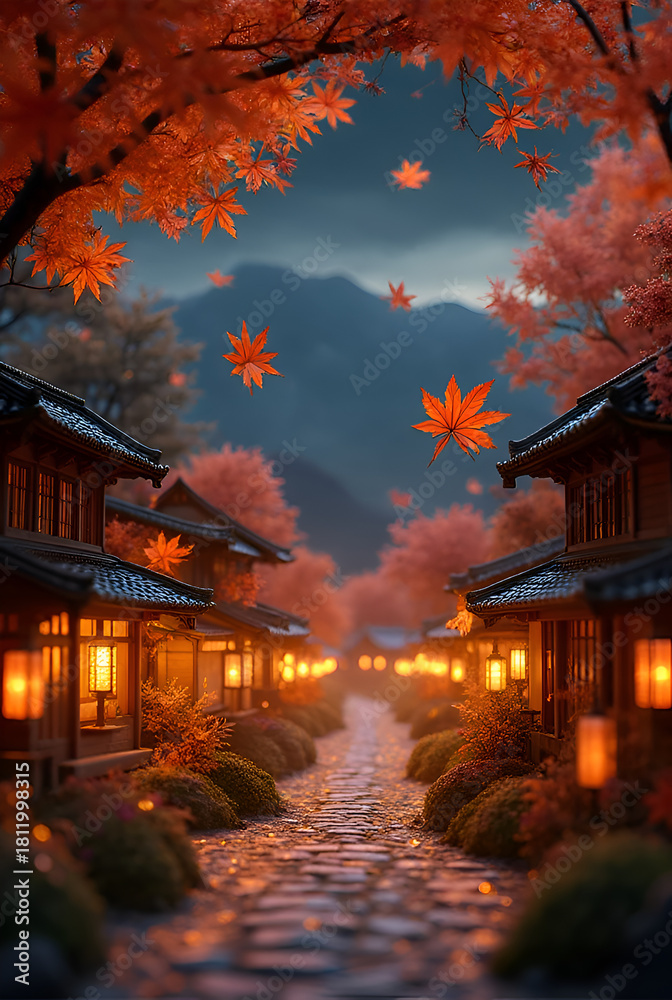Fototapeta premium Autumn Moonlight Path