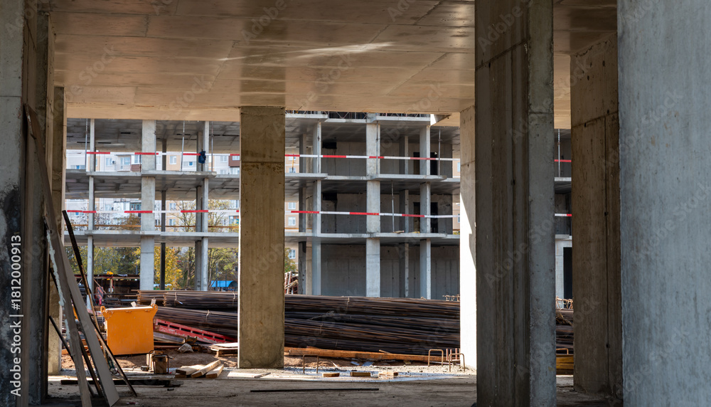 Fototapeta premium equipment at the construction site of a new building