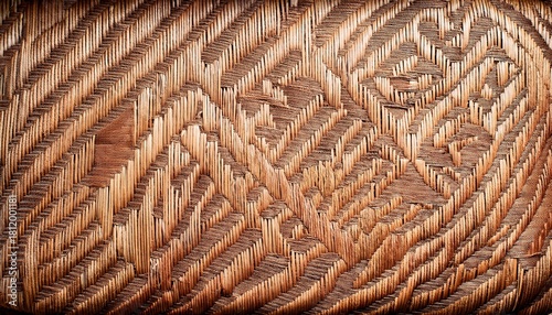 natural beige rattan weave pattern on wooden board