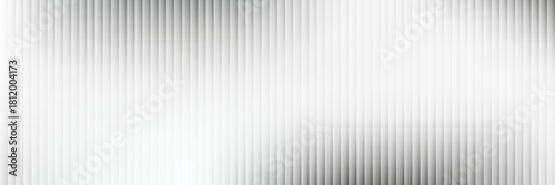 Acrylic satin corrugated glass texture light gray background. Blurred soft ribbed transparent striped door window overlay. Metal silver reeded polycarbonate sheet. Abstract vertical gradient pattern