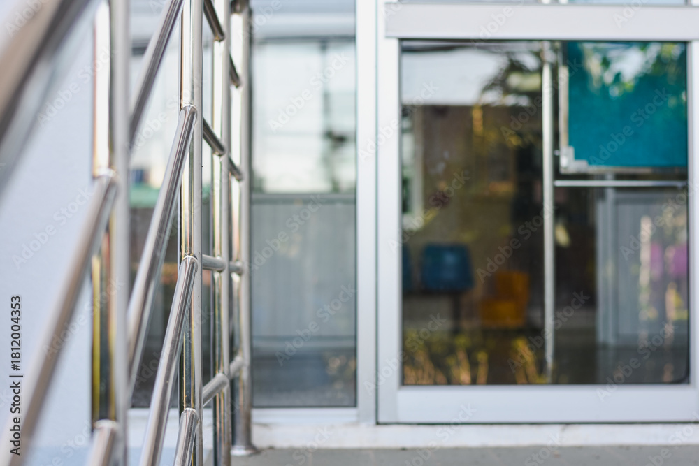 Obraz premium Stainless steel handrail for patients