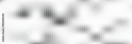 Acrylic satin corrugated glass texture light gray background. Blurred soft ribbed transparent striped door window overlay. Metal silver reeded polycarbonate sheet. Abstract vertical gradient pattern