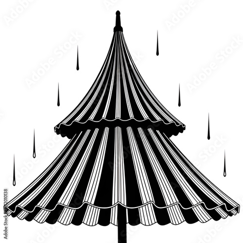 Black and white striped circus tent vector illustration graphic design
