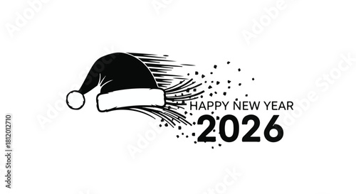 Festive Santa hat speeds into the New Year with celebratory confetti