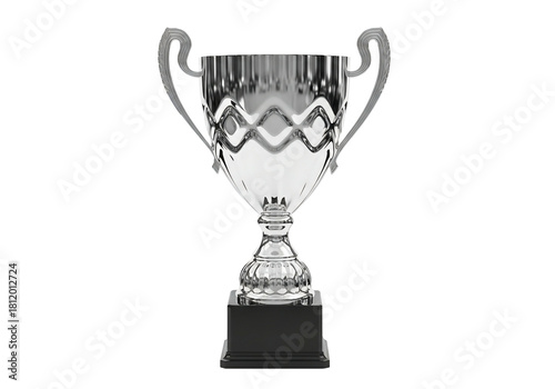 Elegant Silver Trophy with Transparent Background - Victory and Achievement