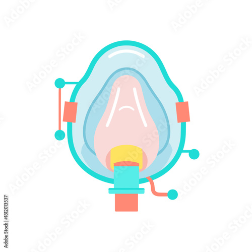 Veterinary oxygen mask design in modern flat style  