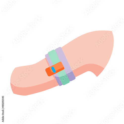 Tourniquet applied to arm for medical emergency response  