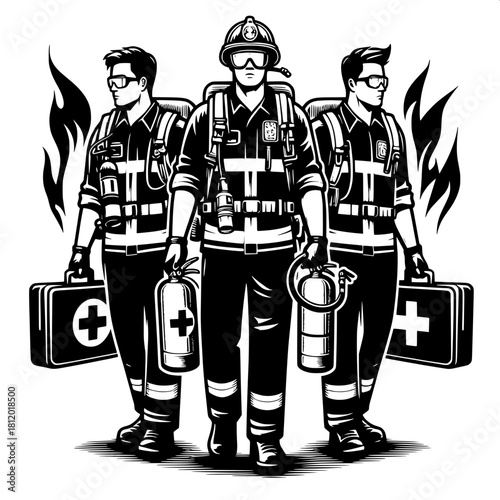 Safety Team with Fire Extinguisher