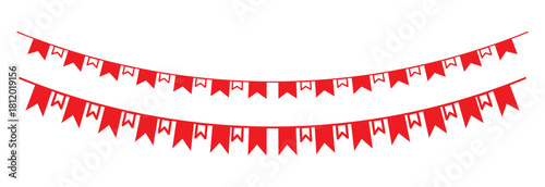 Transparent PNG available
Carnival garland, Bunting flags banner, birthday party decoration isolated on transparent background. Vector illustration.