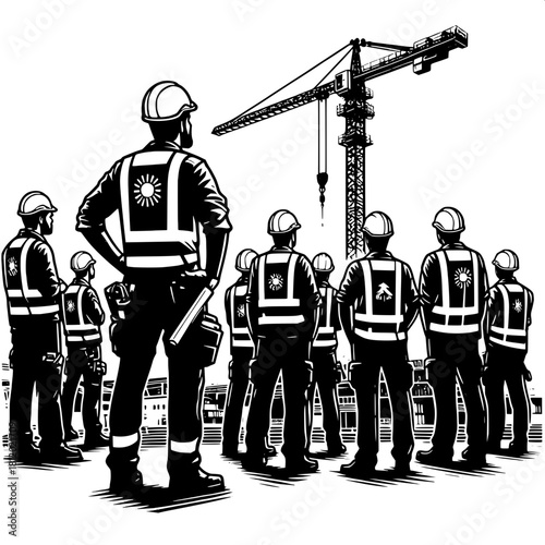 Safety Team Observing Construction Crane