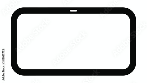Tablet PC with blank screen on white background digital device technology icon
