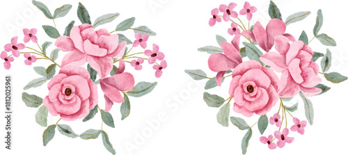 delicate pink floral watercolor bouquet
