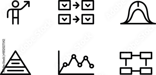 Business and finance icons isolated on