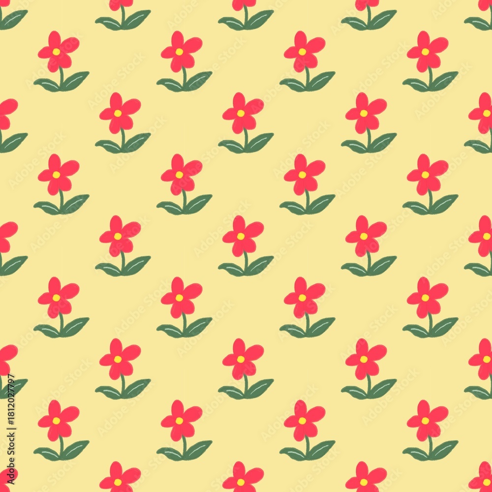 Obraz premium Flower seamless pattern for wrapping paper or wallpaper or fabric
