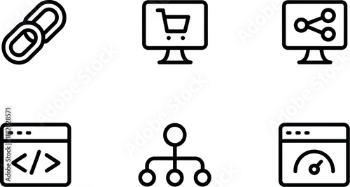 Seo and web optimization icons isolated on