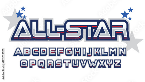 All star style sports teams typography