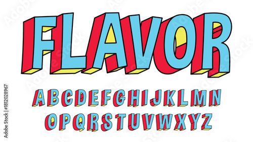 Colorful 3D cartoon bold isolated font