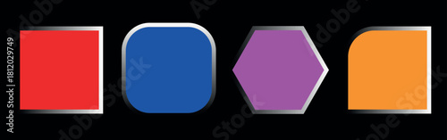 Stylish Educational Gradient Vector Colourful Showcasing Dimensional Shapes with Soft Multicolor Blends in Black