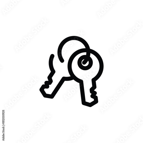 keys outline icon vector design good for web or mobile app