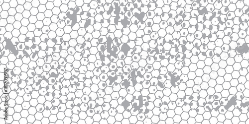 Hexagon pattern. Seamless background. Gray abstract honeycomb background.
