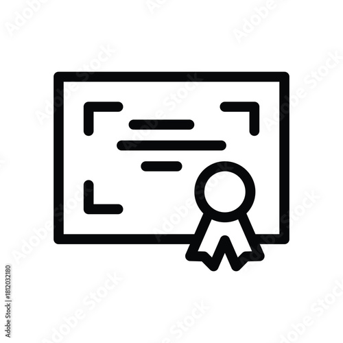 certificate of honor outline icon vector design good for web or mobile app