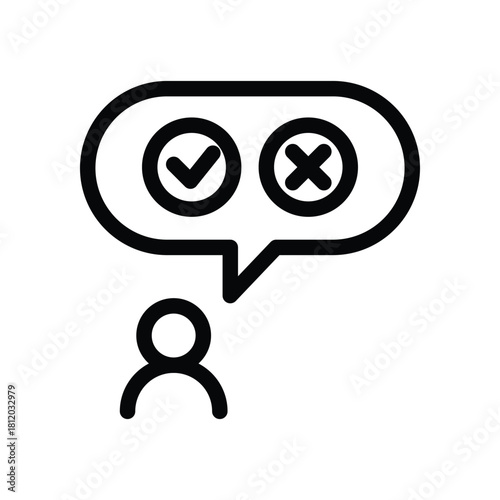 user opinion outline icon vector design good for web or mobile app