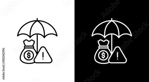 Cybersecurity White Icon Set Design