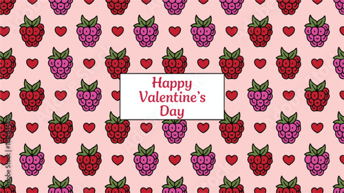 Strawberry seamless pattern with fruits and leaves illustration