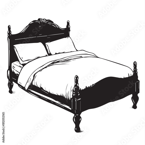 double bed in a hotel