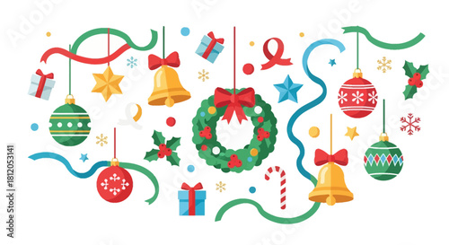 Festive Christmas ornaments and decorations, a joyful holiday collection for seasonal celebrations