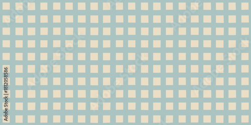 Blue geometric grid line seamless pattern. Retro table cloth plaid style background. Traditional gingham tartan fabric texture illustration.