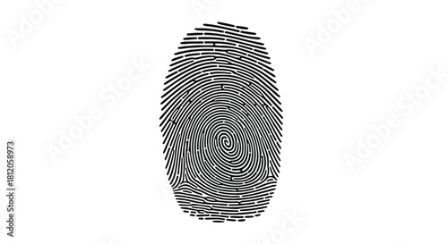 Unique fingerprint pattern representing identity and individuality