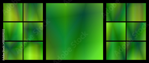 A selection of smooth gradient shades of light green and green, natural and calming tones, a modern set of backgrounds.