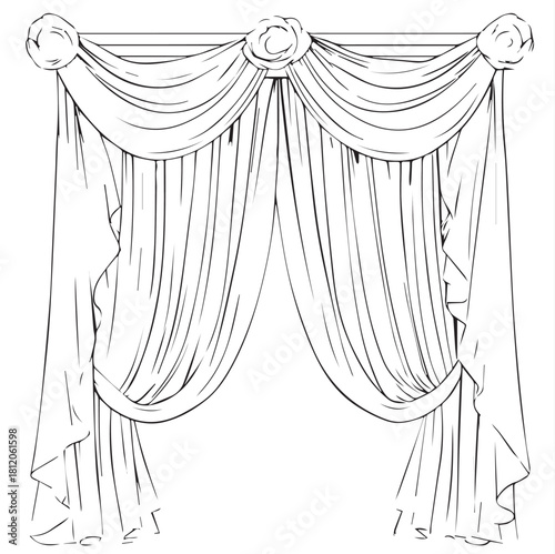 vector illustration of a curtain