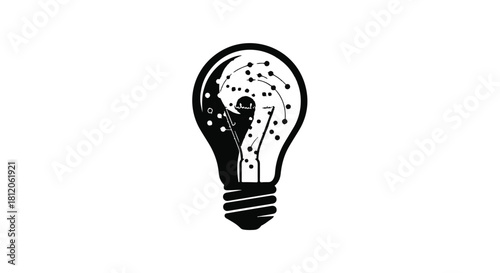 Creative lightbulb symbolizing innovation and technological advancement with a circuit board design.