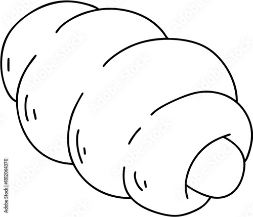 A long, thin pastry with a hole in the middle