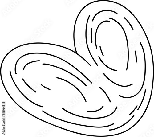 A white plate with a curved edge