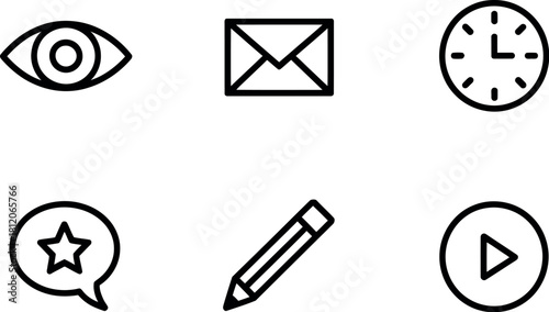 Set of user interface icons isolated on