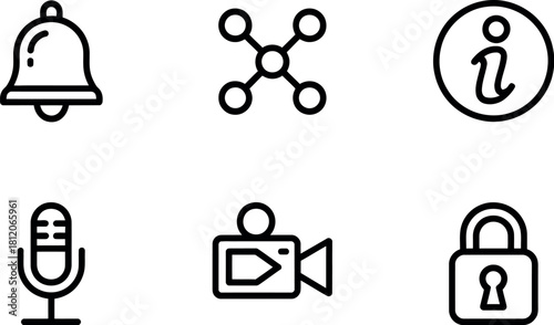 Set of notification icons isolated on